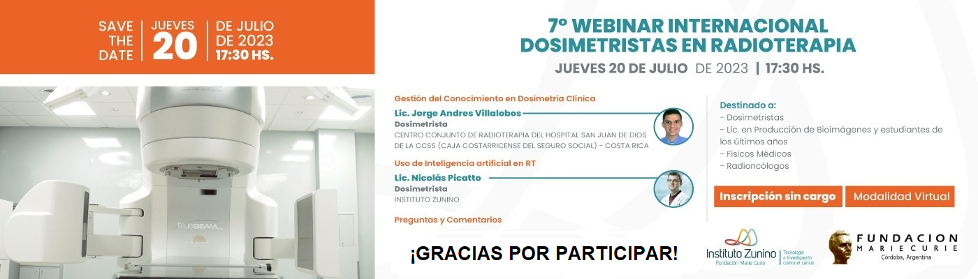 7to Webinar Internacional Dosimetristas en Radioterapia